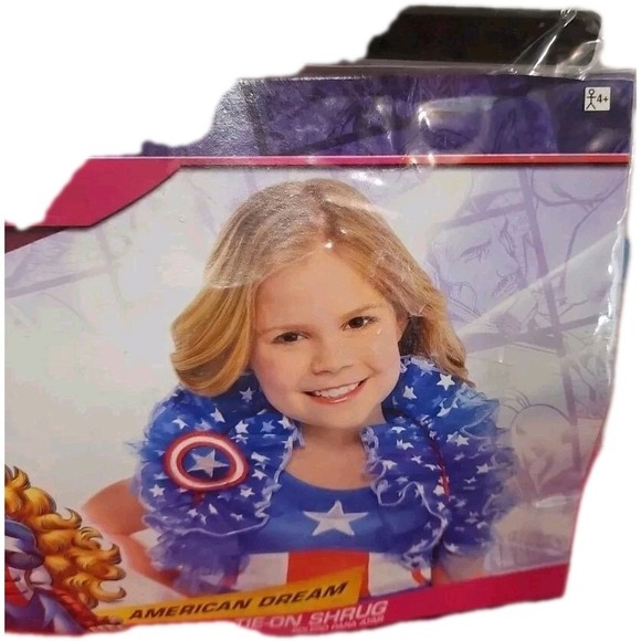 Marvel Child American Dream Tie On Shrug Boa Costume Fancy Halloween - Picture 4 of 7